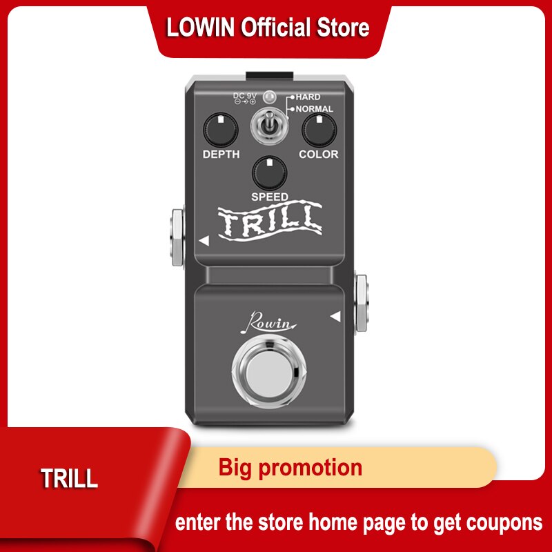 Rowin LN-327 pedale Nano trillo pedale effetto tremolo per chitarra strumento musicale accessorio