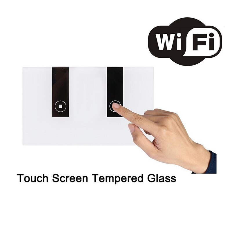 WiFiSmart Light Switch, 2 Switches Touch Wall Plate Alexa Light Switch, In-Wall Wireless On/Off Wall Switch, Timing, Voice App
