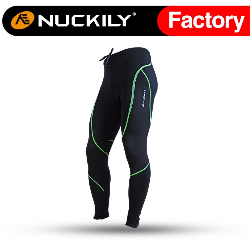 Nuckily Men's Pro Cycling Sportswear 3D Padded Coolmax Gel Bicycle Cycling Trousers Maillot Cycling Pants Mountain Bike Tight: GREEN / M