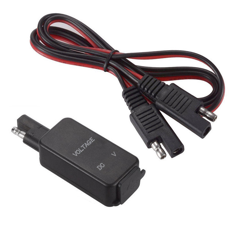 Adaptador de Cable de doble puerto para motocicleta, voltímetro LED, 12V, SAE, USB, M8617