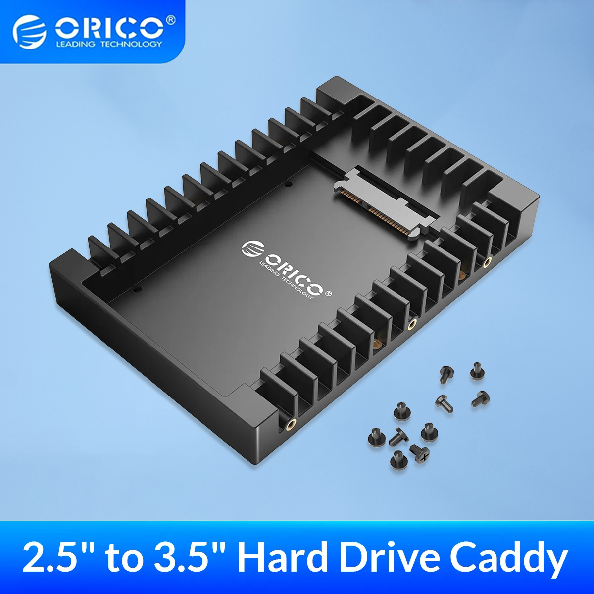 Orico hard drive caddy 2,5 to 3,5 supports sata 3,0 to usb 3,0 gbps 6 supports 9,5/12,5mm 2,5 inch sata hdds and ssds, tool-free