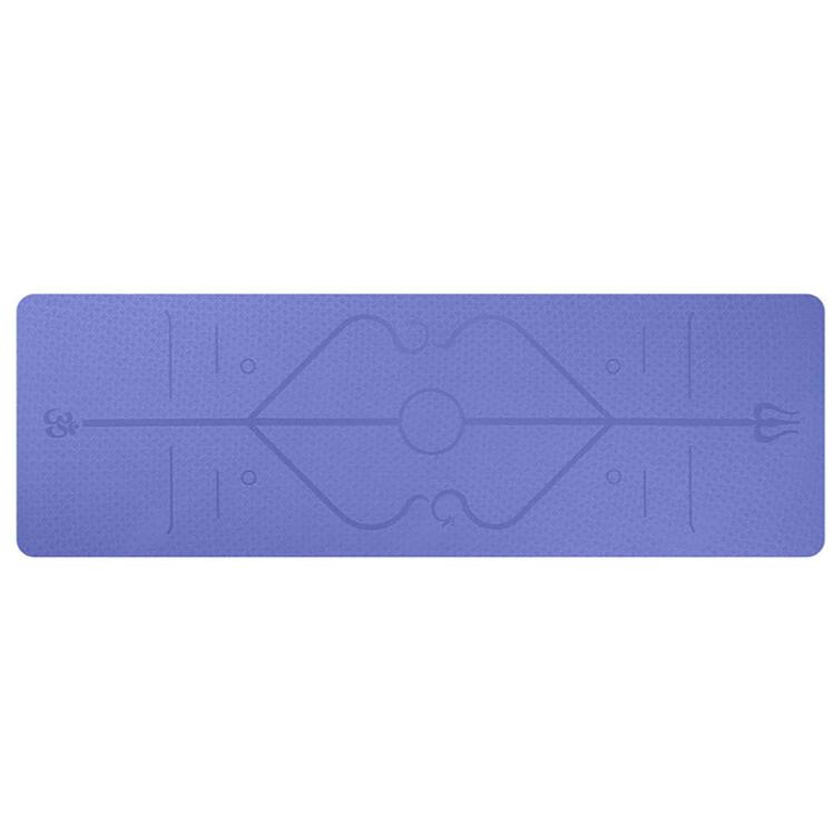 TPE Yoga Mat 183x61cm - Non-Slip Fitness Mat with Position Line for Beginners: Violet