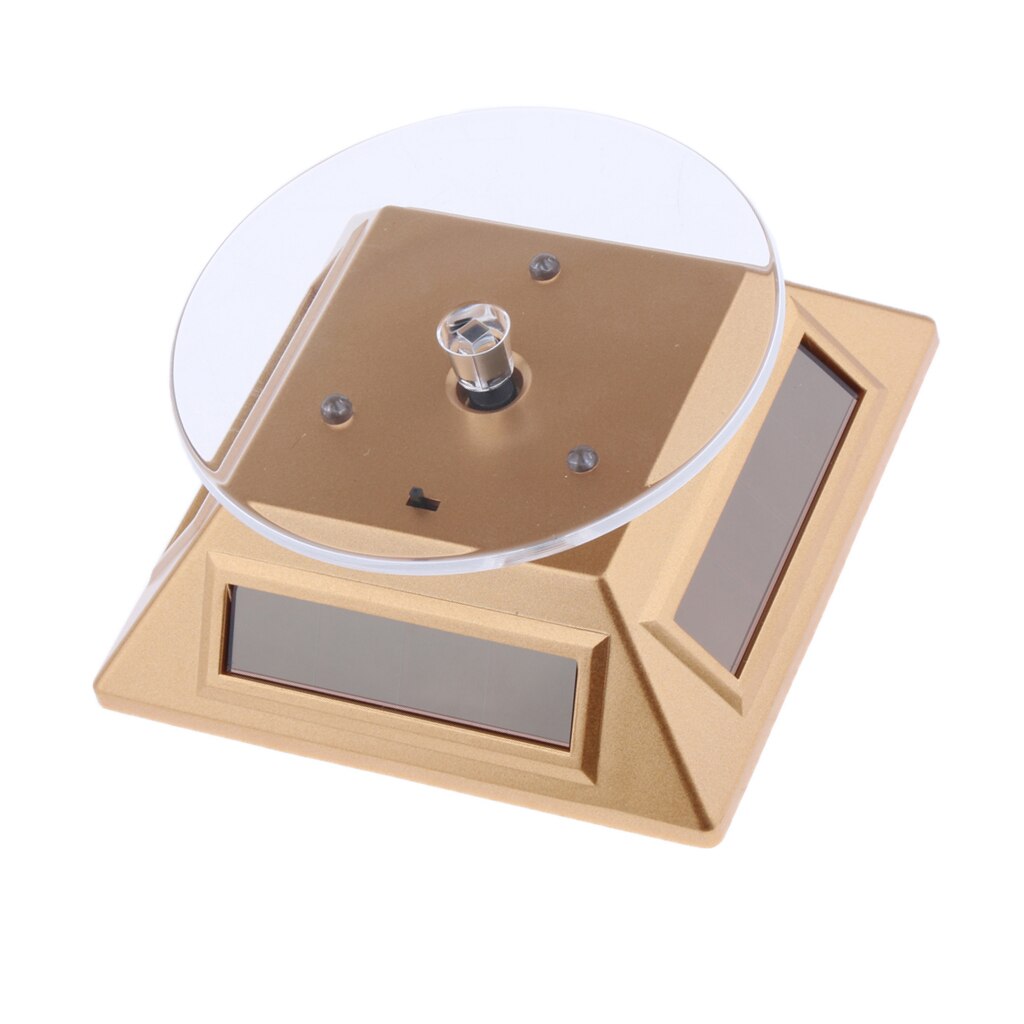 Solar Powered Rotating Rotary Phone Jewelry Display Plate Stand Turn Table Jewelry Packaging for Displaying Watches Jewelries