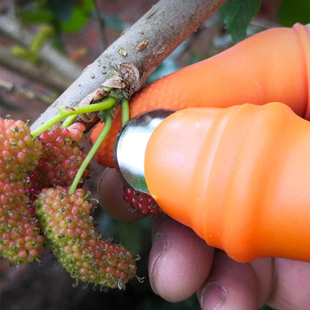1x Silicone Thumb Knife Finger Protector Gears Cutting Vegetable Garden Gloves Harvesting Knife Pinching Plant Blade