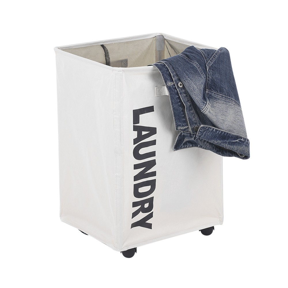 Dirty Clothes Hamper With Handles 4 Support Rod Universal Wheel Toy Storage