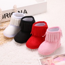 Schattige Baby Meisje Winter Snowboots Peuter Kwasten Soft Sole Crib Schoenen 0-18M