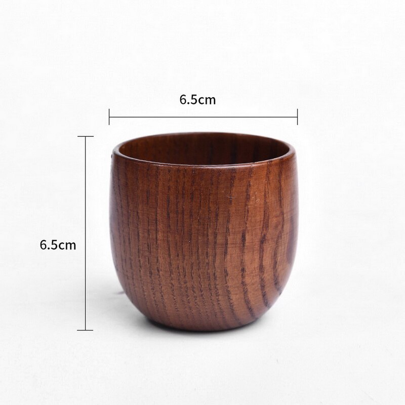 Japanese Style Natural Wooden Cup Reusable Environmental Protection Tea Coffee Milk Wine Cup Heat Insulation Water Cup: C