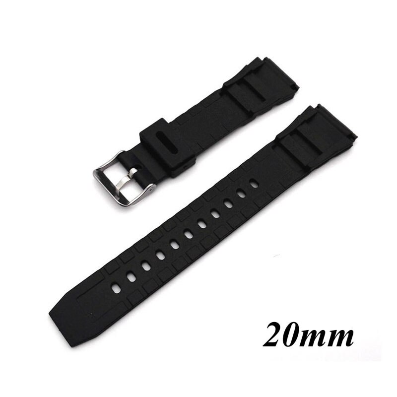 Silicone Rubber Watch Strap Band Deployment Buckle Diver Waterproof 18mm/20mm/22mm: 20mm