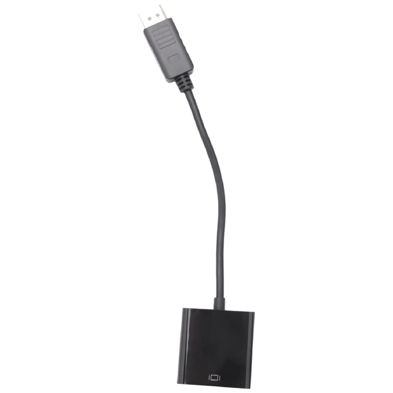 RISE-2X Displayport DP Male To VGA Female Adapter Display Port Cable Converter Black