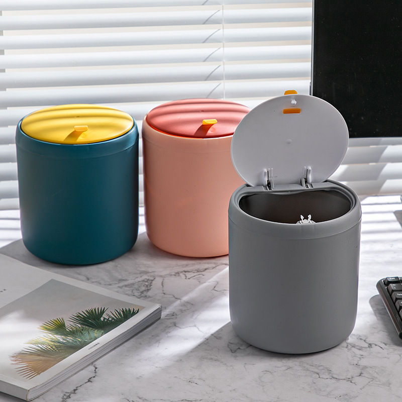 Mini cubo de basura de escritorio, cesta de basura de plástico para mesa del hogar, suministros de oficina, caja de barril de artículos diversos