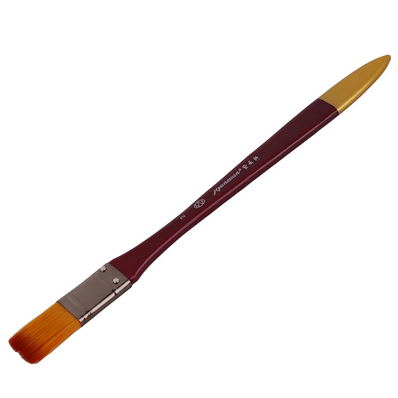 Oljemaling pensel flat nylon hår oljemaling pensel akryl skurebørster diy akvarell penn kunst forsyninger pensel 1pc