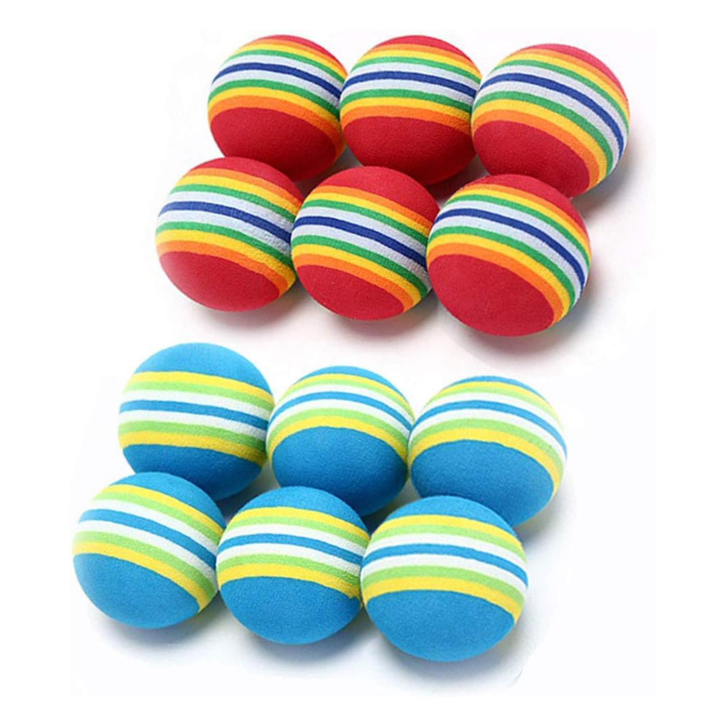 10 pz Palline Giocattolo per Gatti Interattive per Gatto Da Interno Rosso Arcobaleno Morbido Schiuma EVA Cuccioli Palline Giocattolo Attività caccia Gioco Silenzioso Palla di Spugna: XS / nero