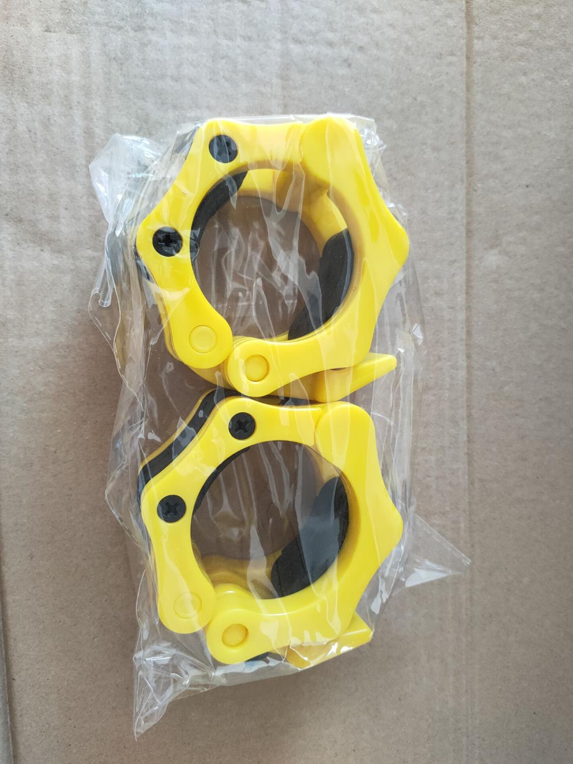 2 pièce/ensemble accessoires d'haltères fixes haltère attache de boucle à dégagement rapide tige olympique verrouillage à pression tige fixe virole écrou 5cm: yellow