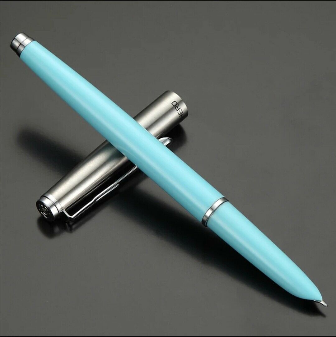 Early Hero 007 Fountain Pen Vintage Ink Pen Aerometric Filling System Fin Nib Stationery Office School Supplies Witing: Blue