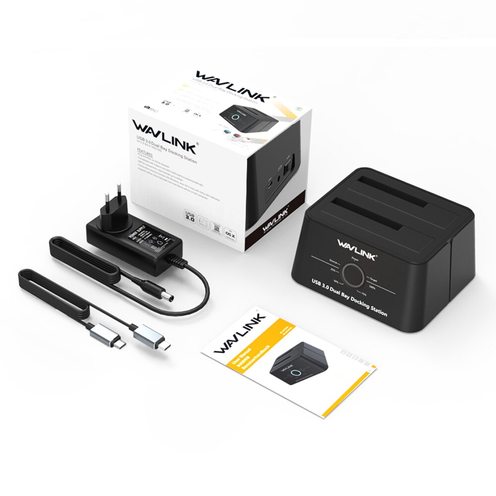 Wavlink Usb C 3.1 Naar Sata Dual Bay Externe Harde Schijf Docking Station Voor 2.5/3.5 "Hdd/ ssd Offline Kloon/Backup/Uasp Functies