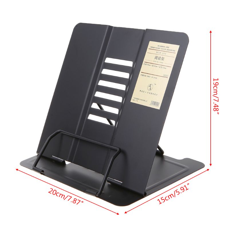 Portable Metal Adjustable Reading Book Holder Support Document Shelf Bookstand