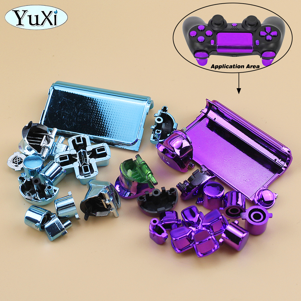 Voor Playstation Dualshock 4 Ps4 Controller R2 L1 L1 Trigger Knoppen Dpad Abxy Keypad Plating Kit Jds Jdm 001 011 Gamepad