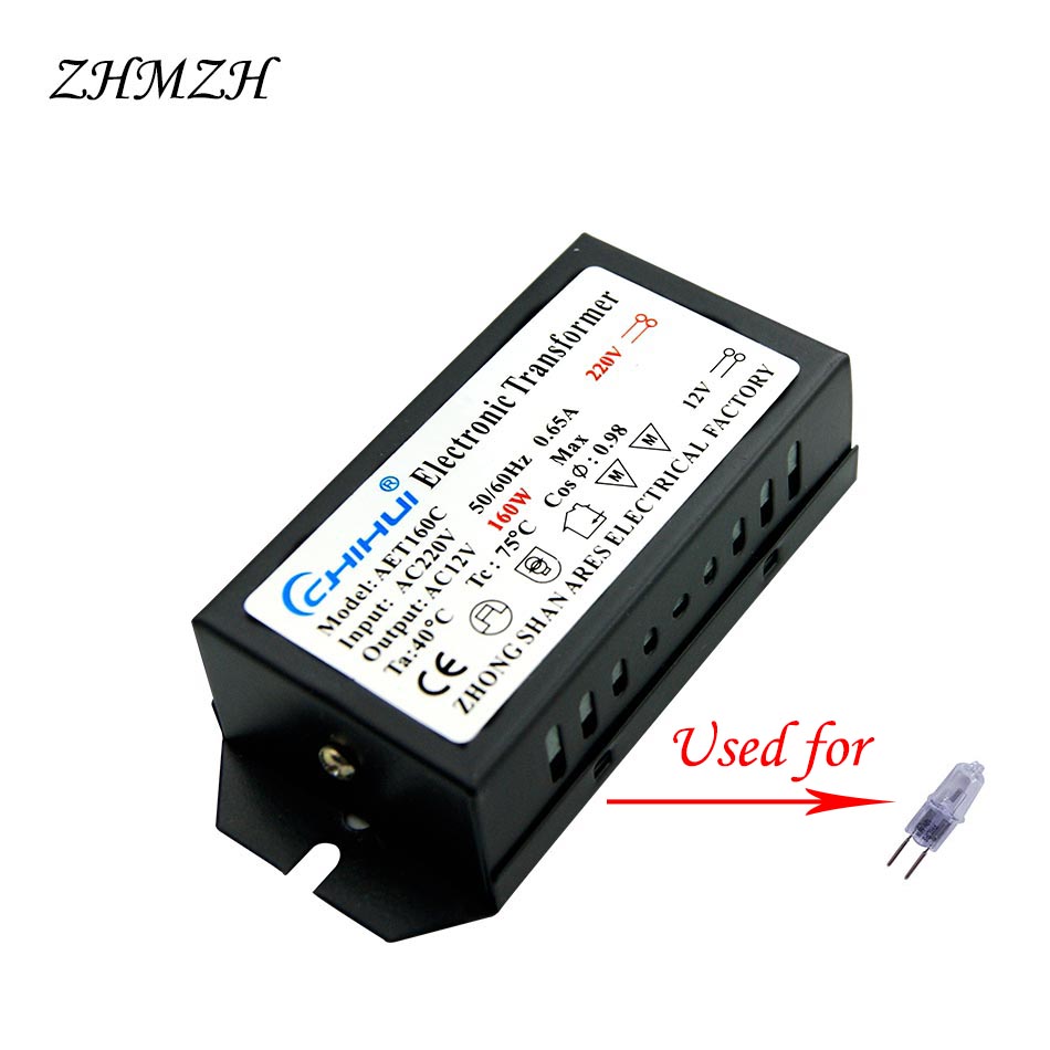 Transformador electrónico AC220V a 12V, 60W, 80W, 105W, 120W, 160W, 180W, 200W, 250W para lámpara halógena y lámpara de cristal, cuentas de luz G4