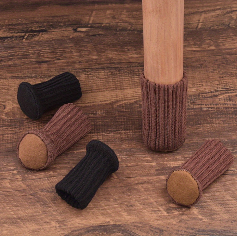 Botines antideslizantes de doble capa para mesa y silla, botines de punto con costuras gruesas, fondo redondo, protección de piernas, taburete de Silla, 8/16 piezas