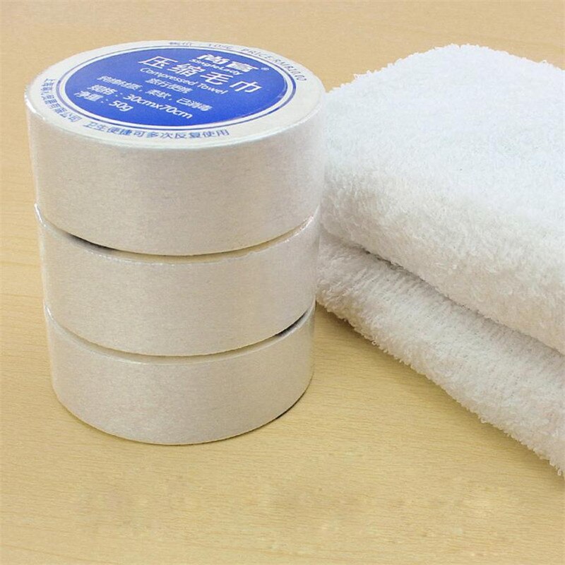 White Compressed Towel Magic Outdoor Travel Wipe face cloth 30*70CM Soft Cotton Expandable Just Add Water Towels