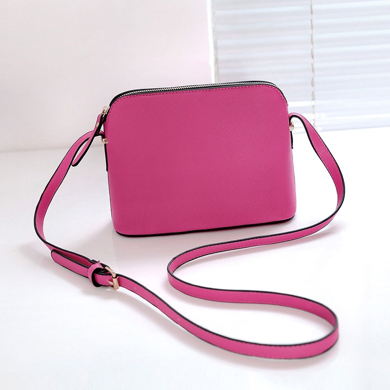 Bolso de hombro tipo mensajero para mujer, cartera de mano para teléfono móvil con monedero, cremallera única, versátil, suave, a la: D rose red