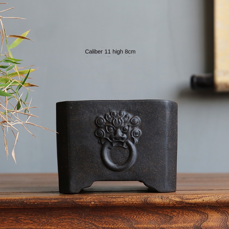 YiXing Purple Sand Flower Pot Bonsai Succulent Flower Pot Chinese-Style Home Flower Pot Desktop Decorative Flower Pot LC485