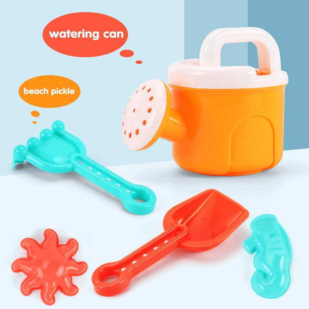 Summer Children Beach Toys Kids Play Water Toys Baby Trolley Shovel Sprinkler Toys Kit For Beach Play Sand Box Set Kit Play Cart