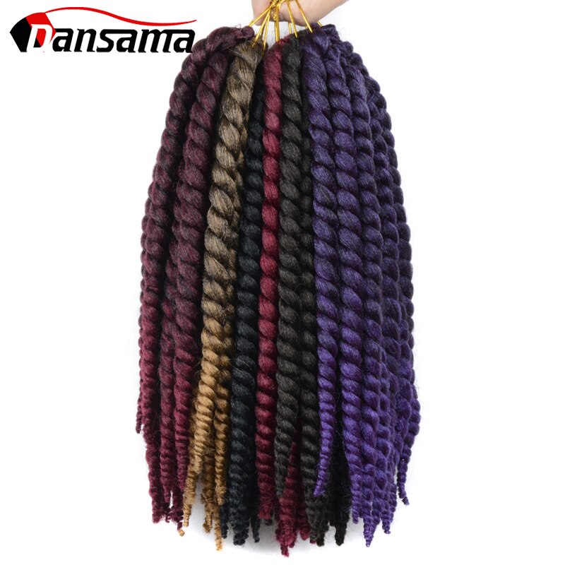 Dansama Senegalese Twist Crochet Hair Extensions twist hair Natural False Hair Locs 14 Inch 12 Strands Blonde Ombre