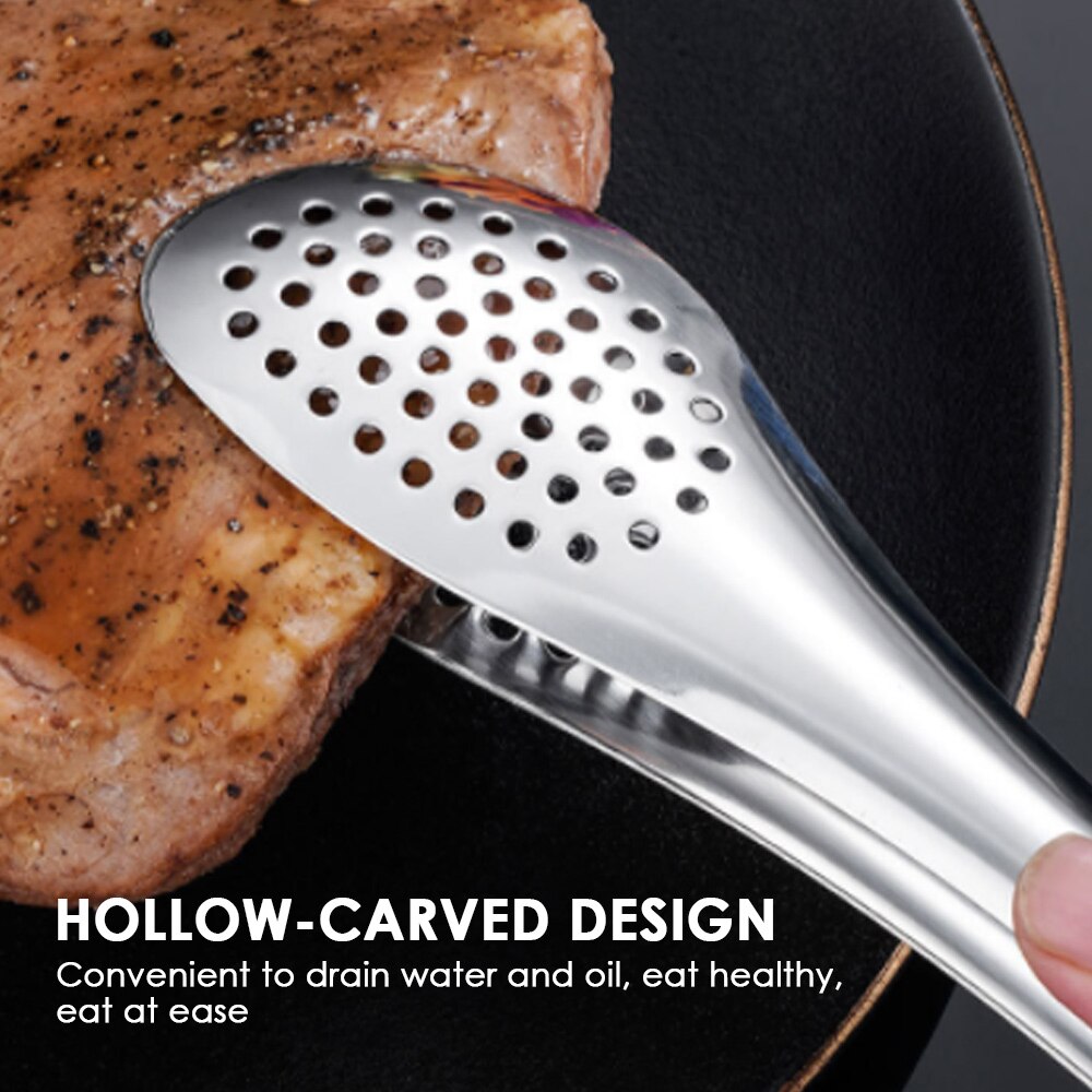 Stainless Steel Kitchen Tongs Barbecue Cookware Food Tongs Portable Stainless Steel Barbecue Tongs Picnic Barbecue Cooking