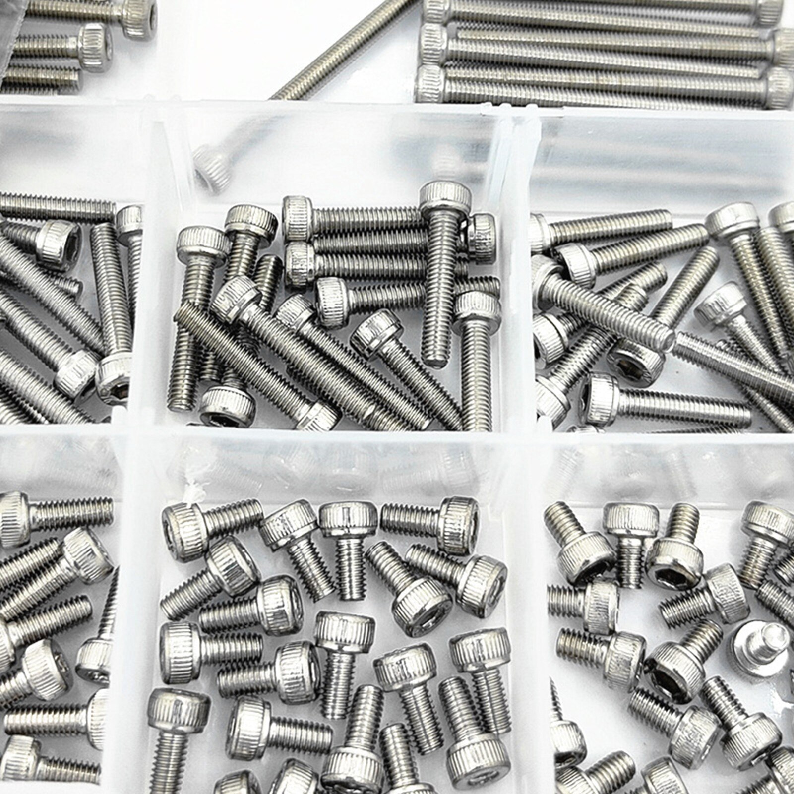 280/380Pcs 304 Stainless Steel M3 Cylindrical Head Hex Socket Cap Bolt Screw Nuts Set Assortment Kit Hardware Tool