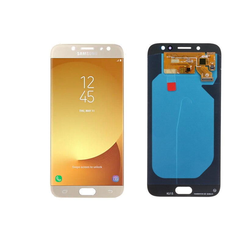 Lcd para samsung galaxy j7 pro 2017 j730 j730fm/ds display touch screen digitador assembléia com ferramentas de vidro temperado filme: Gold