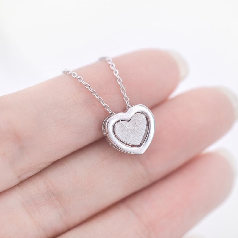 Collar con colgante de plata de ley 925 para mujer, colgante con romántico, corazón dulce, de San Valentín, cadena para clavícula