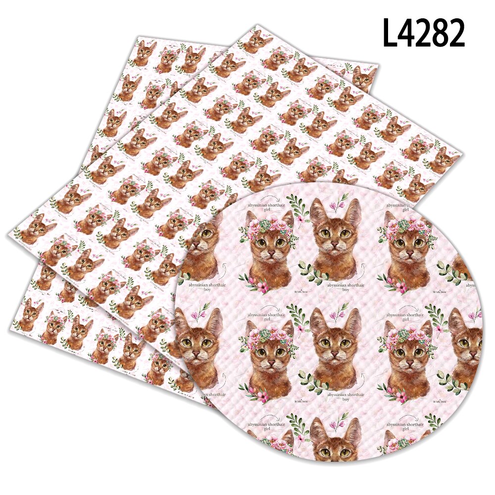 Feuilles de cuir synthétiques A4 22x30cm pour bricolage, imprimés de dessins animés d'animaux différents, fournitures de couture faites à la main, décor de vêtements: L4282