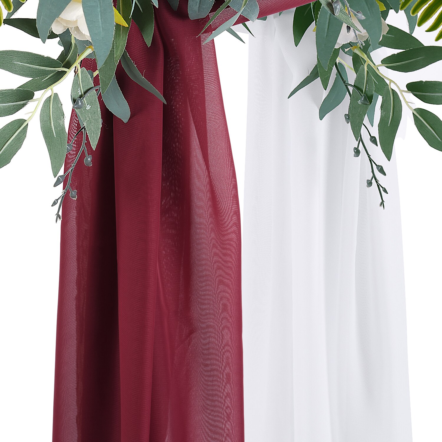 Tela drapeada para arco de boda, tela de gasa, cortinas, decoraciones de boda para ceremonia, arco, , Fondo de techo