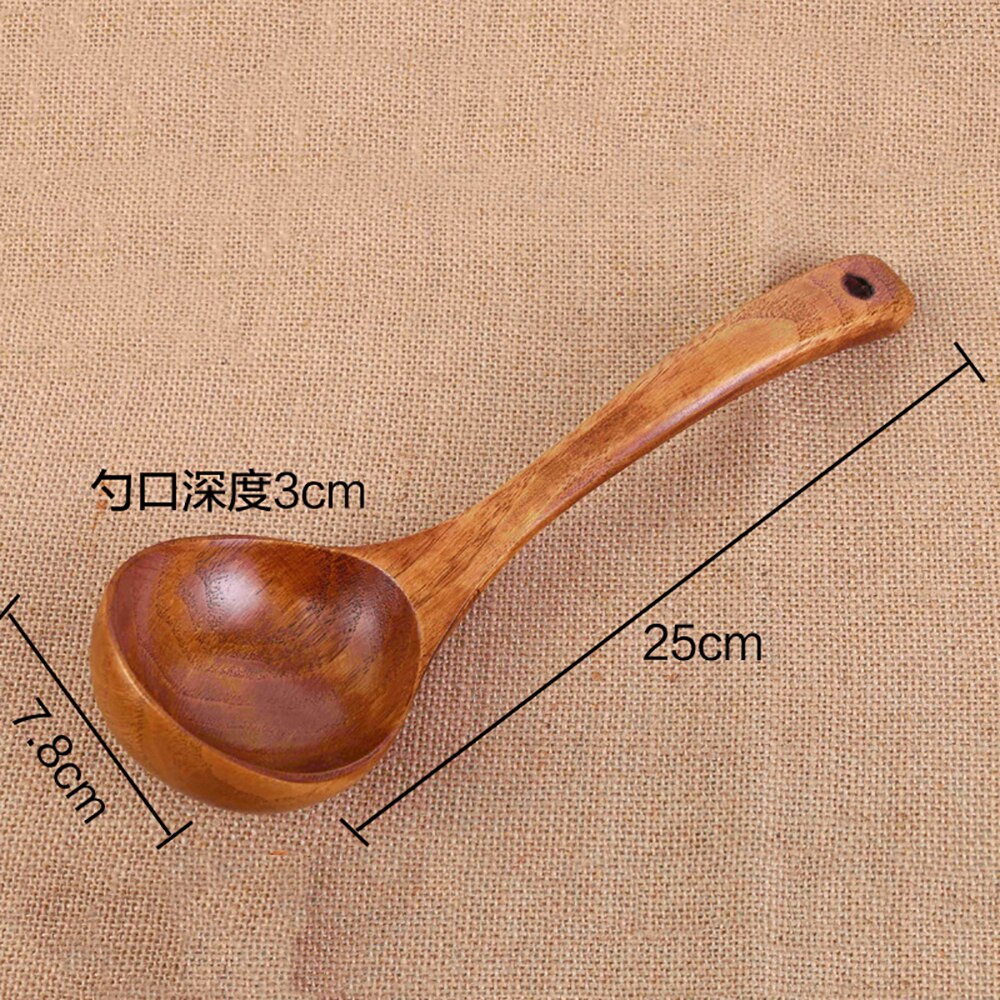 Cuchara De Madera De Mango Largo, Cucharas Redonda... – Grandado