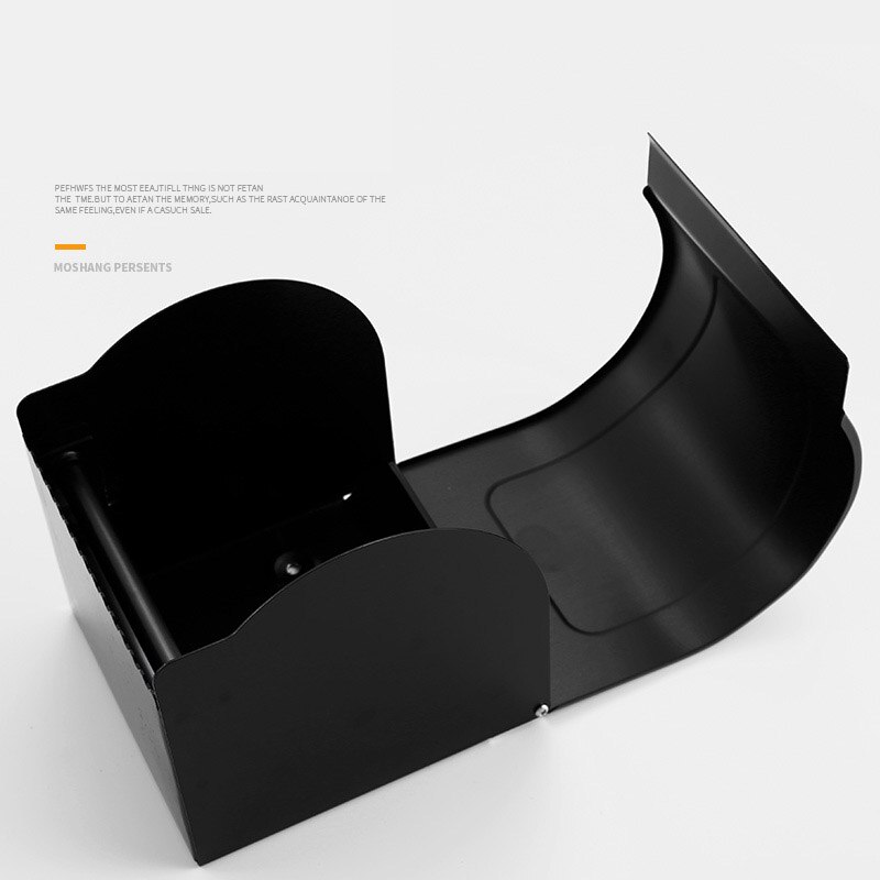 Zwarte Verf Papier Houder Telefoon Rack Papier Doos Ruimte Aluminium Materiaal Badkamer Hardware Wc Plank