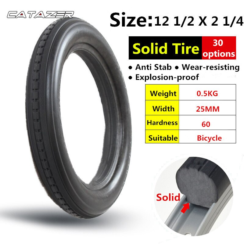 12 1/2*2 1/4 Inches Solid Tire for Bicycle 12inch ... – Grandado