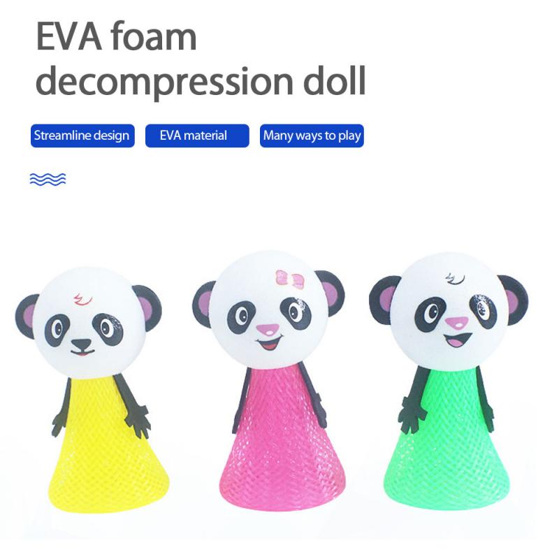 1Pc Kinderen Grappig Bounce Pop Speelgoed Panda Pop Creatieve Lente Hele Persoon Speelgoed Leisure Voor Kids Willekeurige Kleur: Default Title