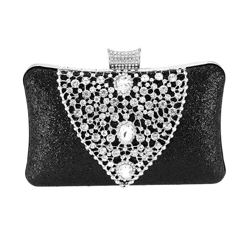 Women's Wedding Clutch Bag Luxury Crystal Mini Ladies Handbag Gold Silver Evening Clutch Purse Sequin Shoulder Bag Bolsa ZD1549