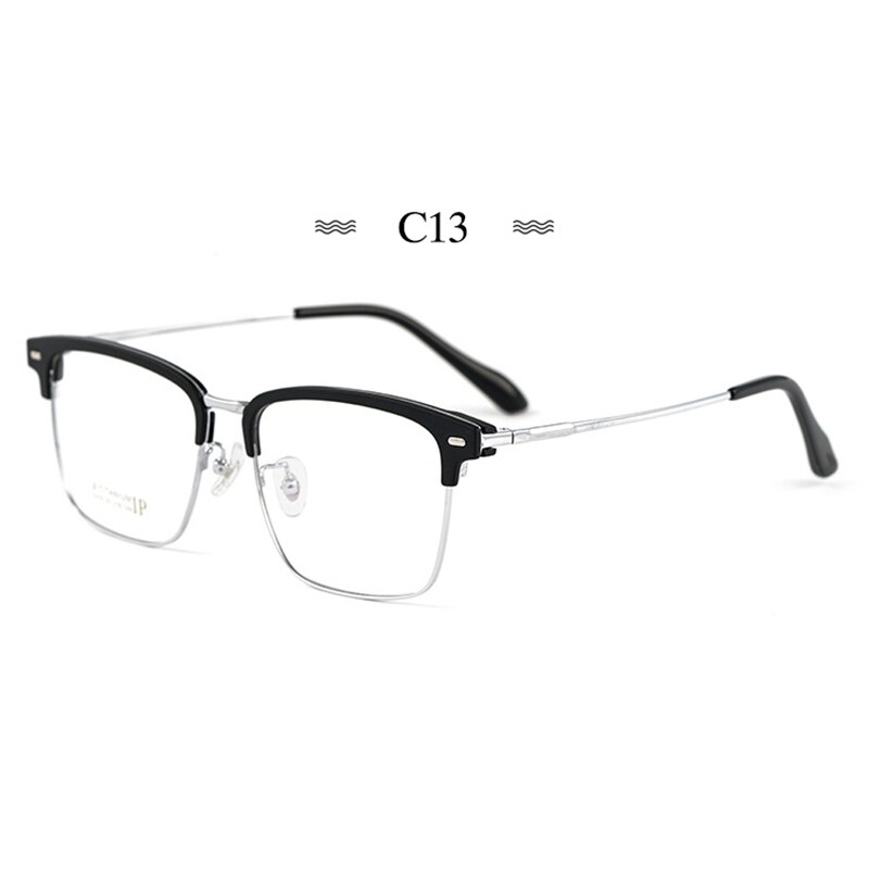 Montura de gafas de titanio puro para hombre, gafas graduadas de , a la , estilo de negocios, 2319BJ: C13