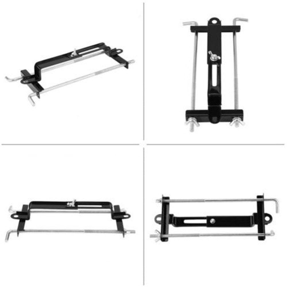 Support De Batterie Réglable Universel – Montage Sur Plateau – Argent Et Noir