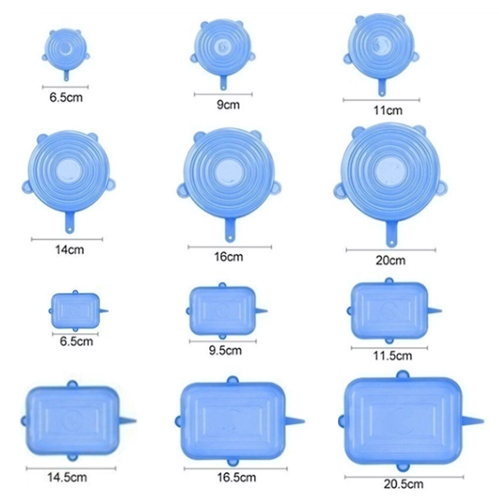 Set de couvercles réutilisables universels, 6/12 pièces, protection alimentaire en silicone, capuchon pour nourriture lavable, pour la cuisine