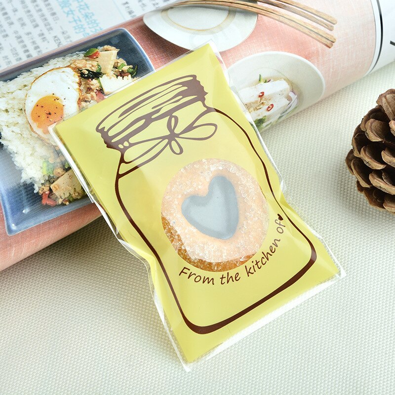 100Pcs Cartoon Candy Cookie Koekjes Verpakking Zakken Bag Zelfklevende Plastic Zakken Bruiloft Verjaardag Feestartikelen