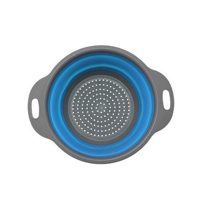 Silicone Collapsible Colander Quart Over The Sink Strainer Basket Kitchen Food Grade Flour Sifter Vegetable Strainers Dishwasher: Type B Blue S