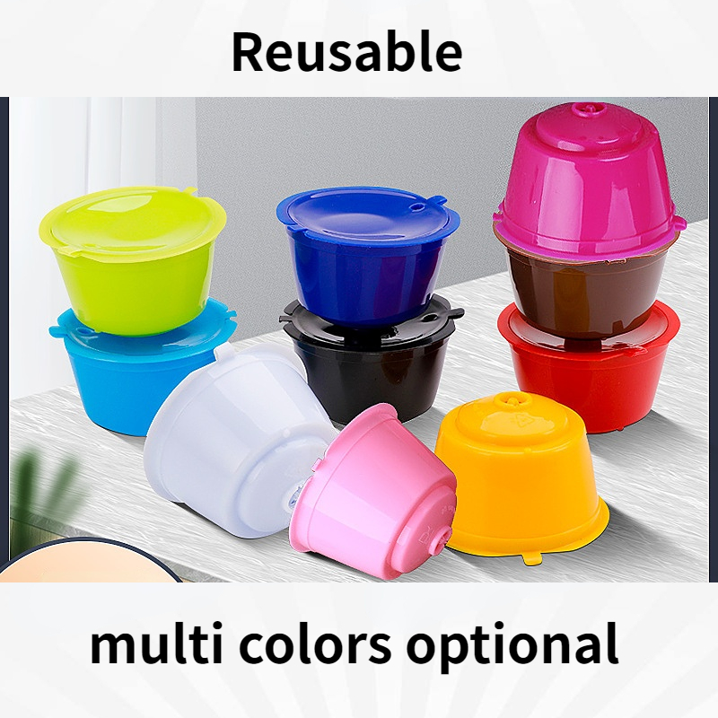 3 unids/lote cápsula de café Dolce Gusto reutilizable verde, cápsulas de cestas de filtro de café Dolce Gusto compatibles recargables de plástico