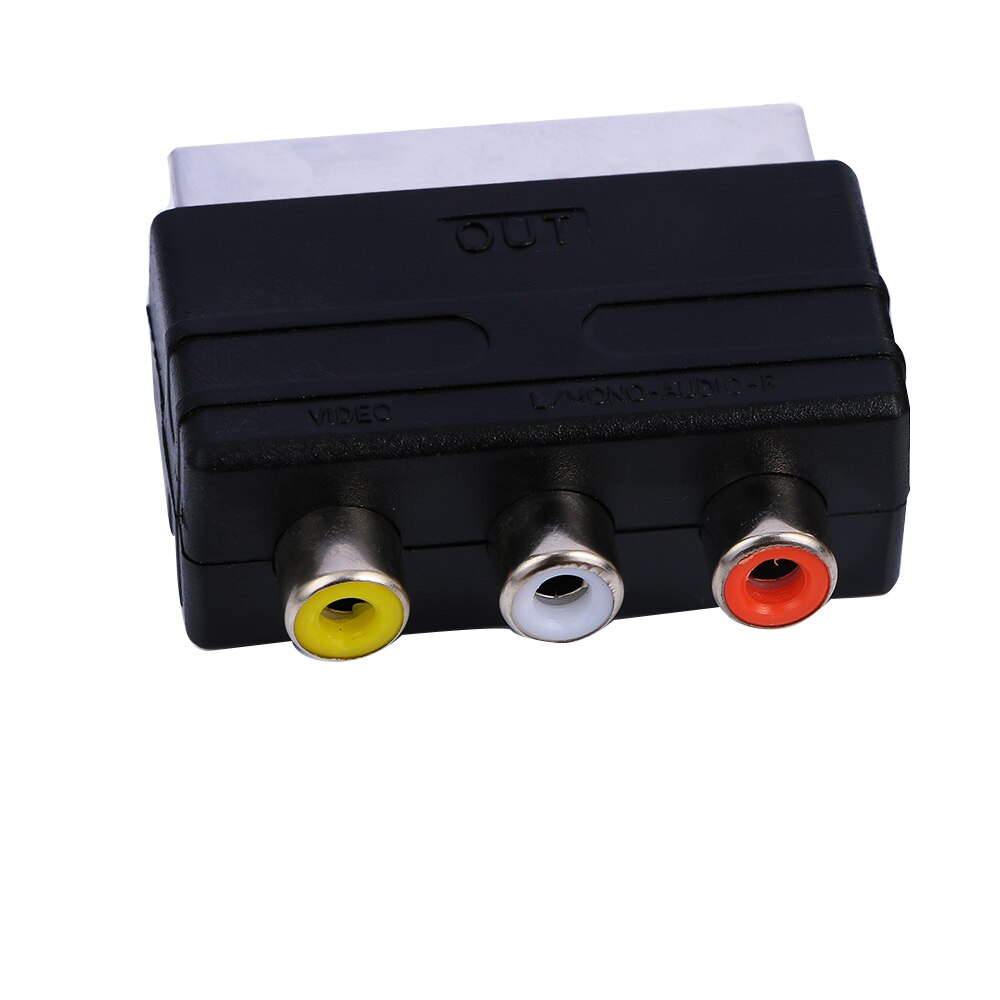 20 Pins SCART Stekker Naar 3 RCA Vrouwelijke AV TV Audio Video Adapter Converter voor TV DVD