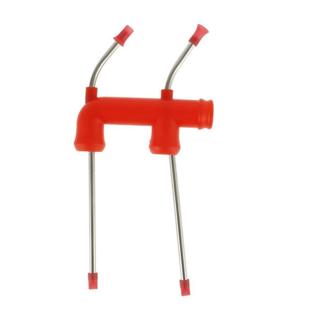 1PC Dual Trinken Schnorchel Doppel Bahre Bong Bahre Schnorchel Dollar Hühner Haus Geburtstage Party Trinken Küche Bar Trinker: rot
