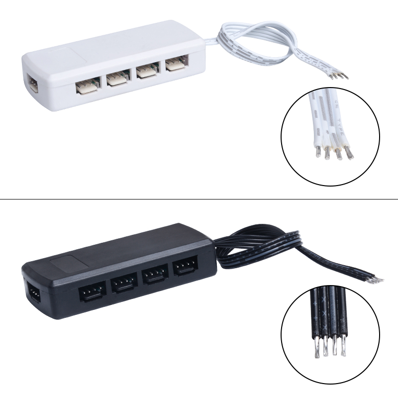Pluggable Wire Distributor Box for Connect 4pin RGB LED Strip Light 1 to 4 1 to 9 Junction Box Connector