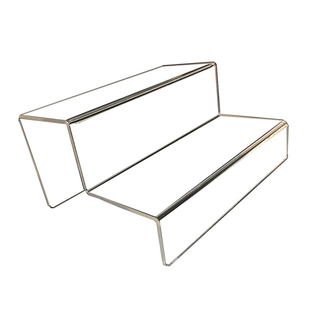 Acrylic Stepped Display Stand 2-Tier Storage Rack Desktop Organizer Holder for Ornaments Models (24cm)