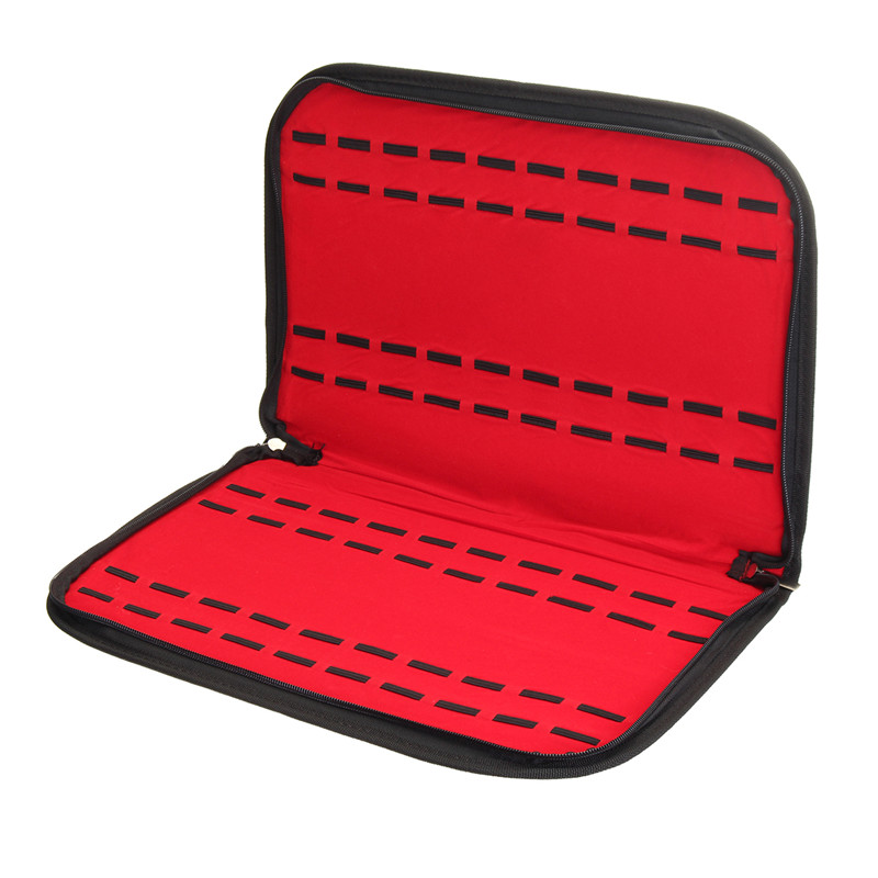 20 fack/galler läder klockfodral med dragkedja i sammetsur, display förvaringsbox bricka resesmycken packning hylla organisera